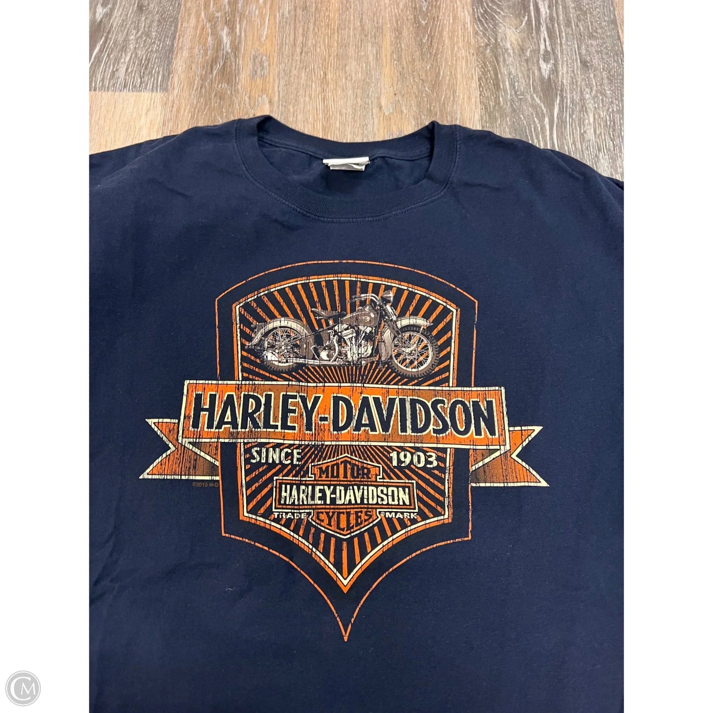 Top Short Sleeve By Harley Davidson In Navy, Size: Xl