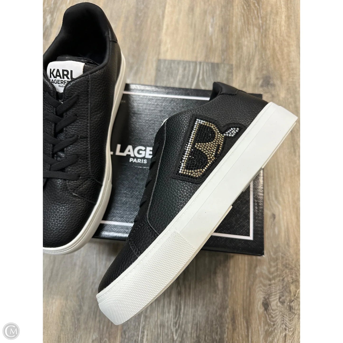 Shoes Designer By Karl Lagerfeld In Black, Size: 9