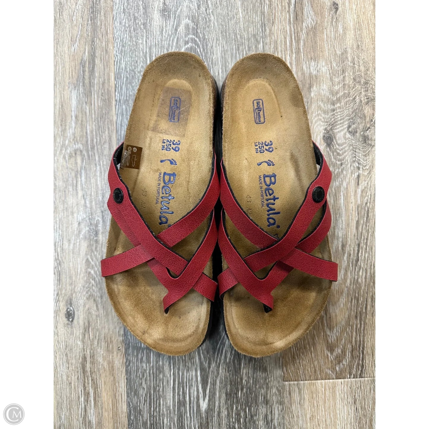 Sandals Flats By Birkenstock In Red, Size: 8