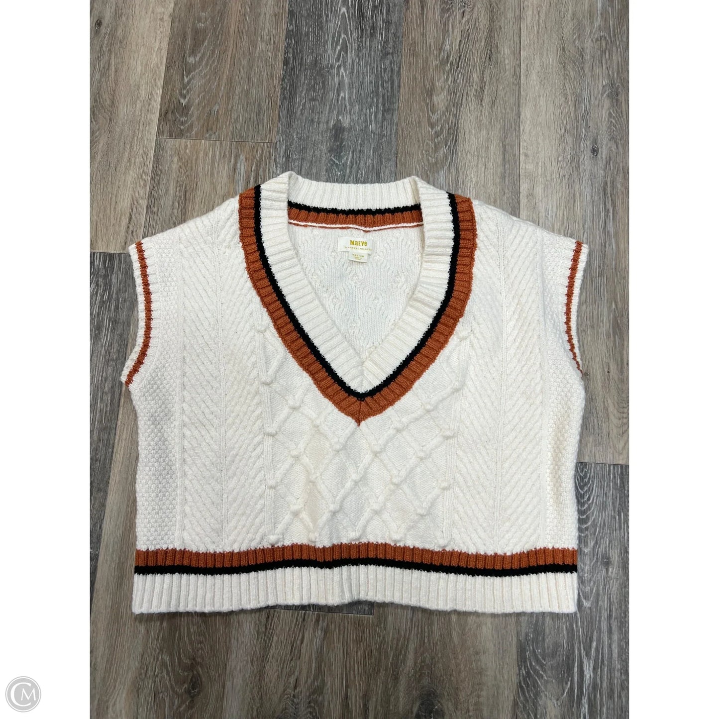 Vest Sweater By Maeve In Multi-colored, Size: M