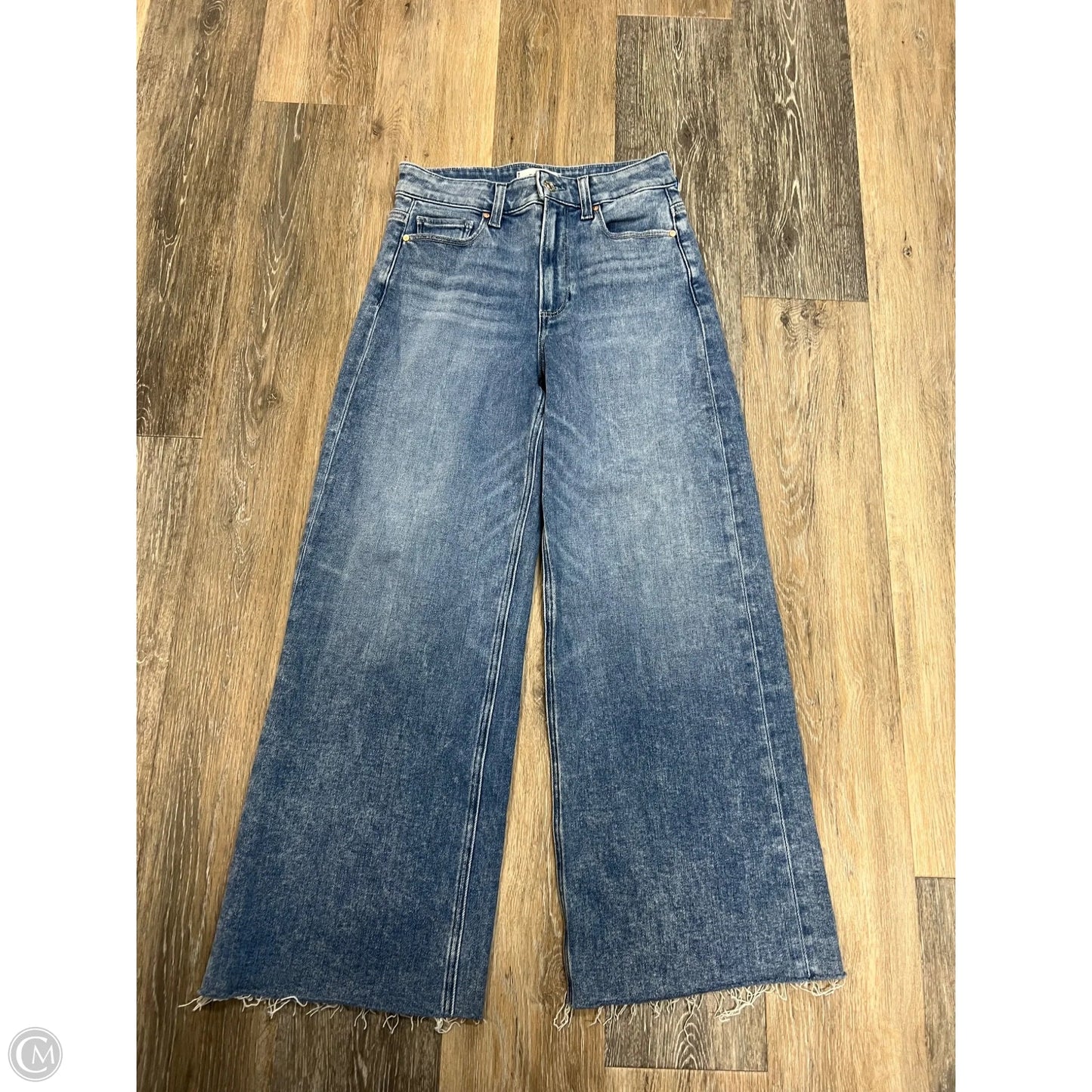 Jeans Wide Leg By Paige In Blue Denim, Size: 1/25