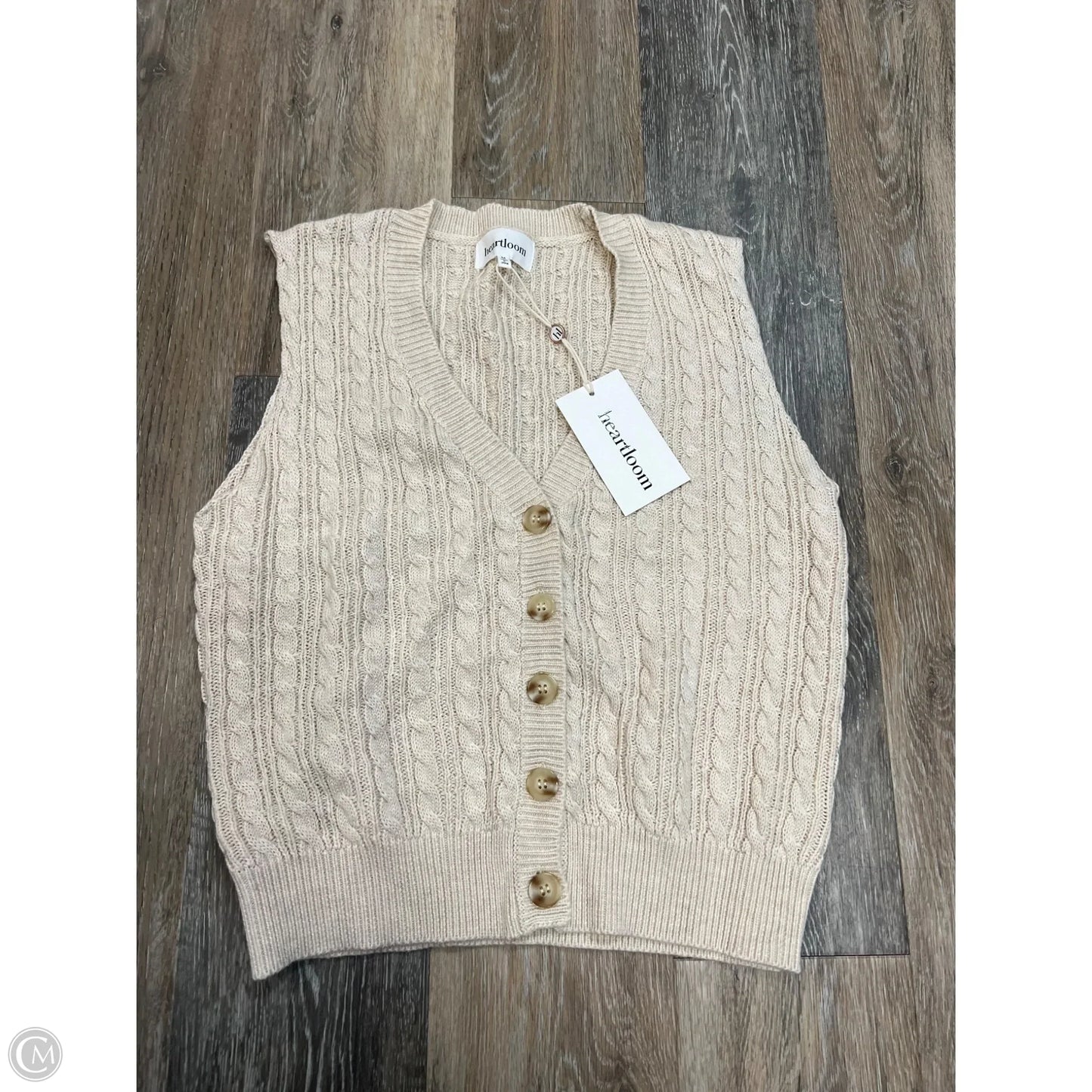 Vest Sweater By Heartloom In Cream, Size: M