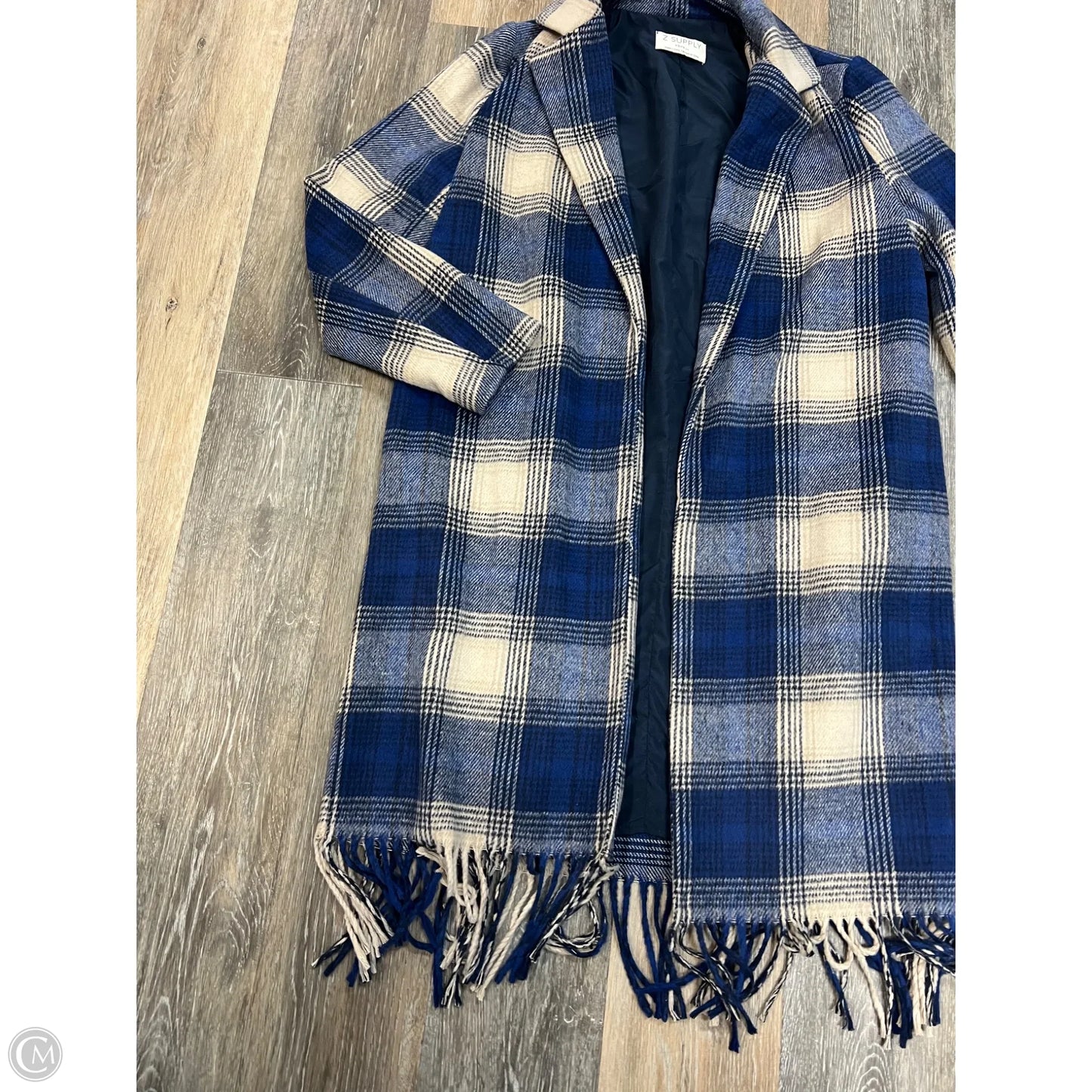 -Coat Peacoat By Z Supply In Blue & Cream, Size: Xs