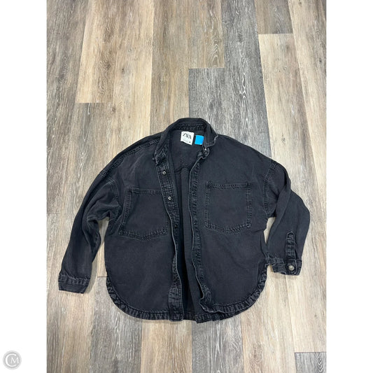 Jacket Denim By Zara In Grey Denim, Size: M