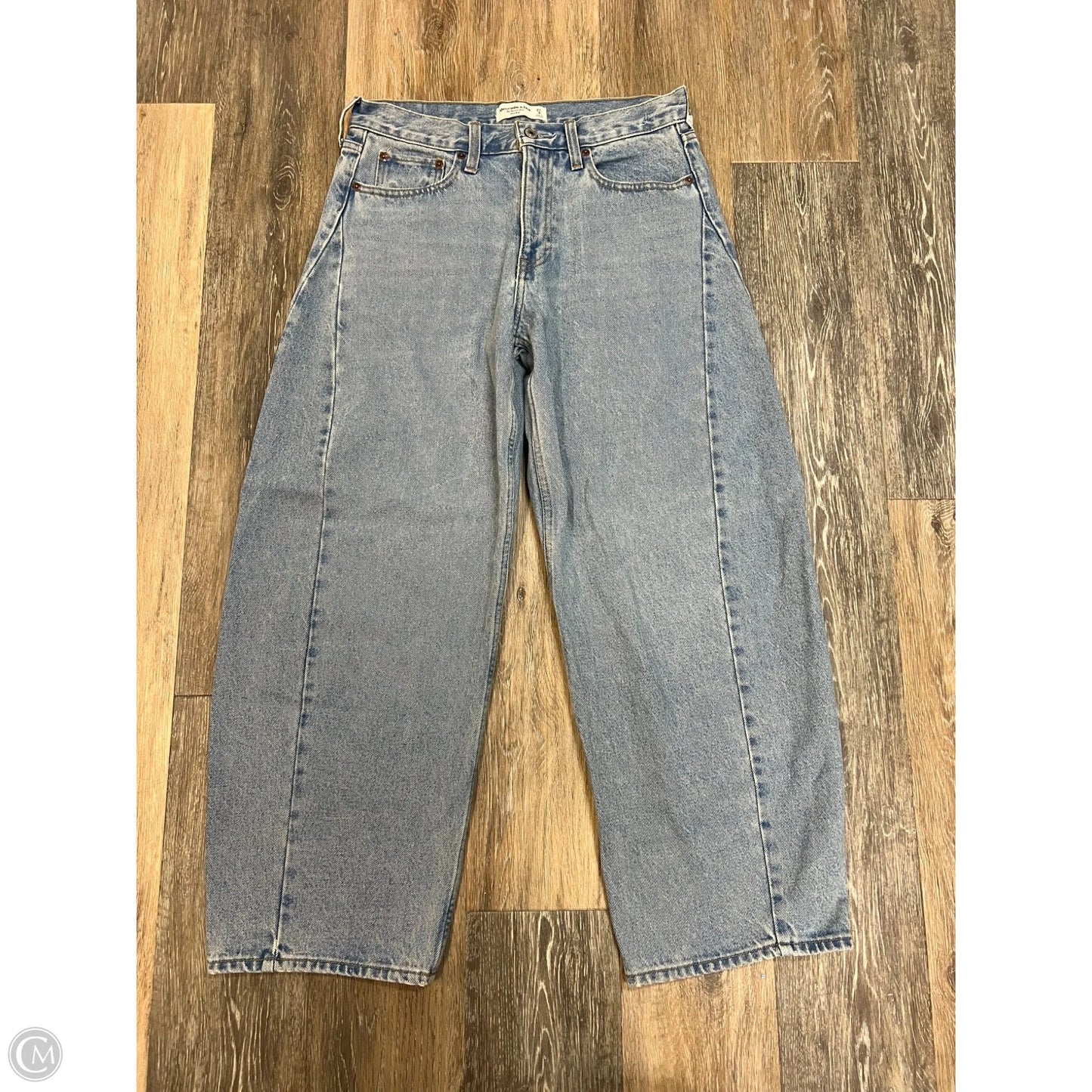 Jeans Wide Leg By Abercrombie And Fitch In Blue Denim, Size: 4/27