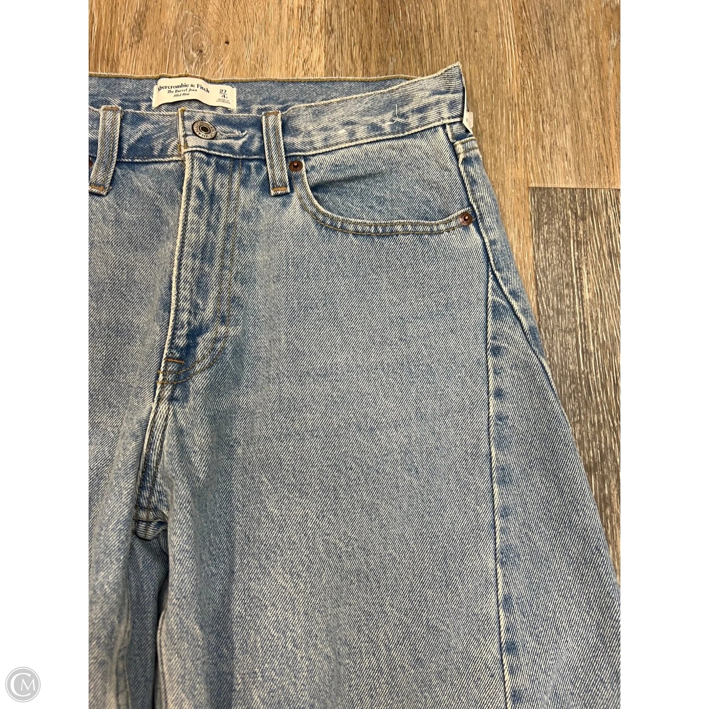 Jeans Wide Leg By Abercrombie And Fitch In Blue Denim, Size: 4/27