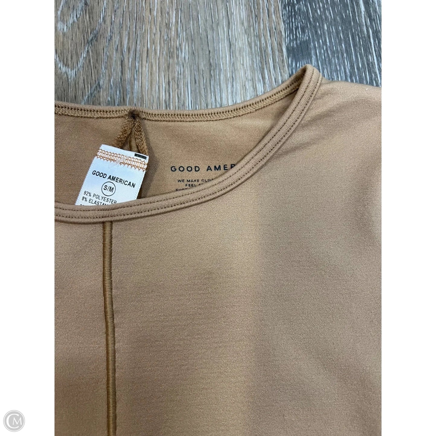Top Long Sleeve By Good American In Tan, Size: S/M