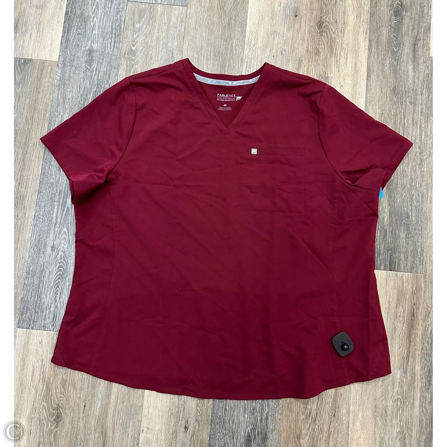 Athletic Top Short Sleeve By Fabletics In Maroon, Size: 4x