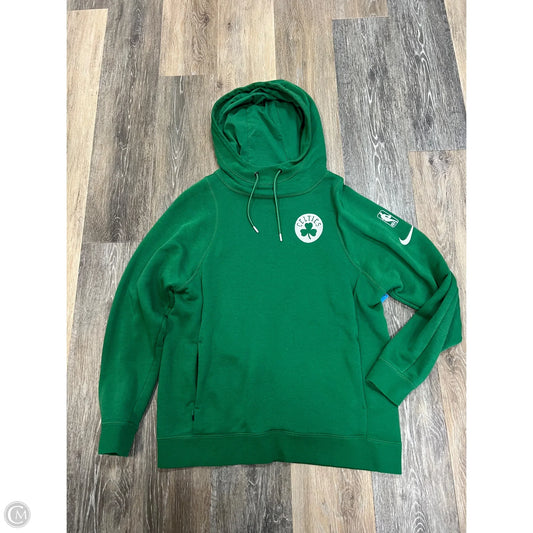 Athletic Sweatshirt Hoodie By Nike x NBA Apparel In Green, Size: S