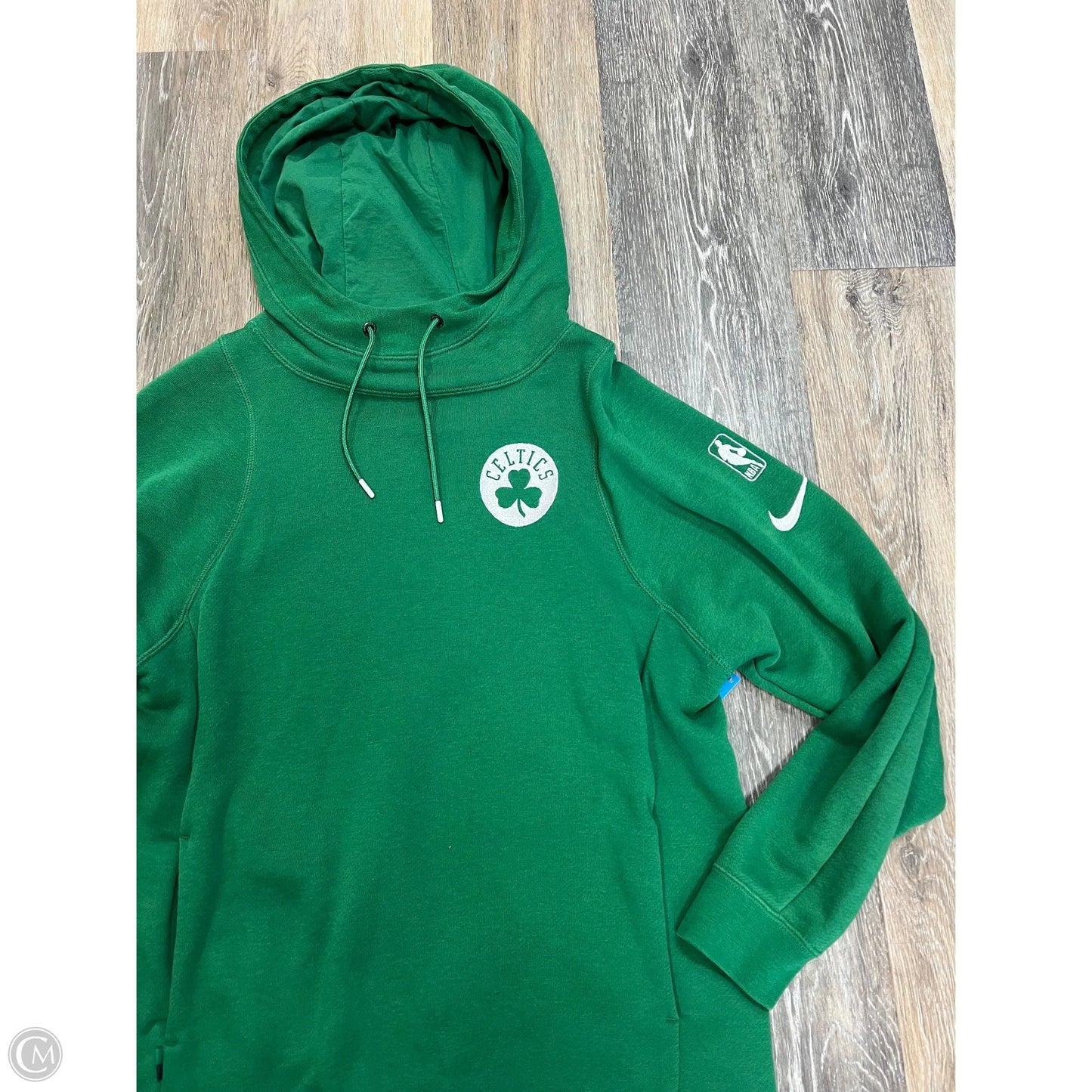 Athletic Sweatshirt Hoodie By Nike x NBA Apparel In Green, Size: S