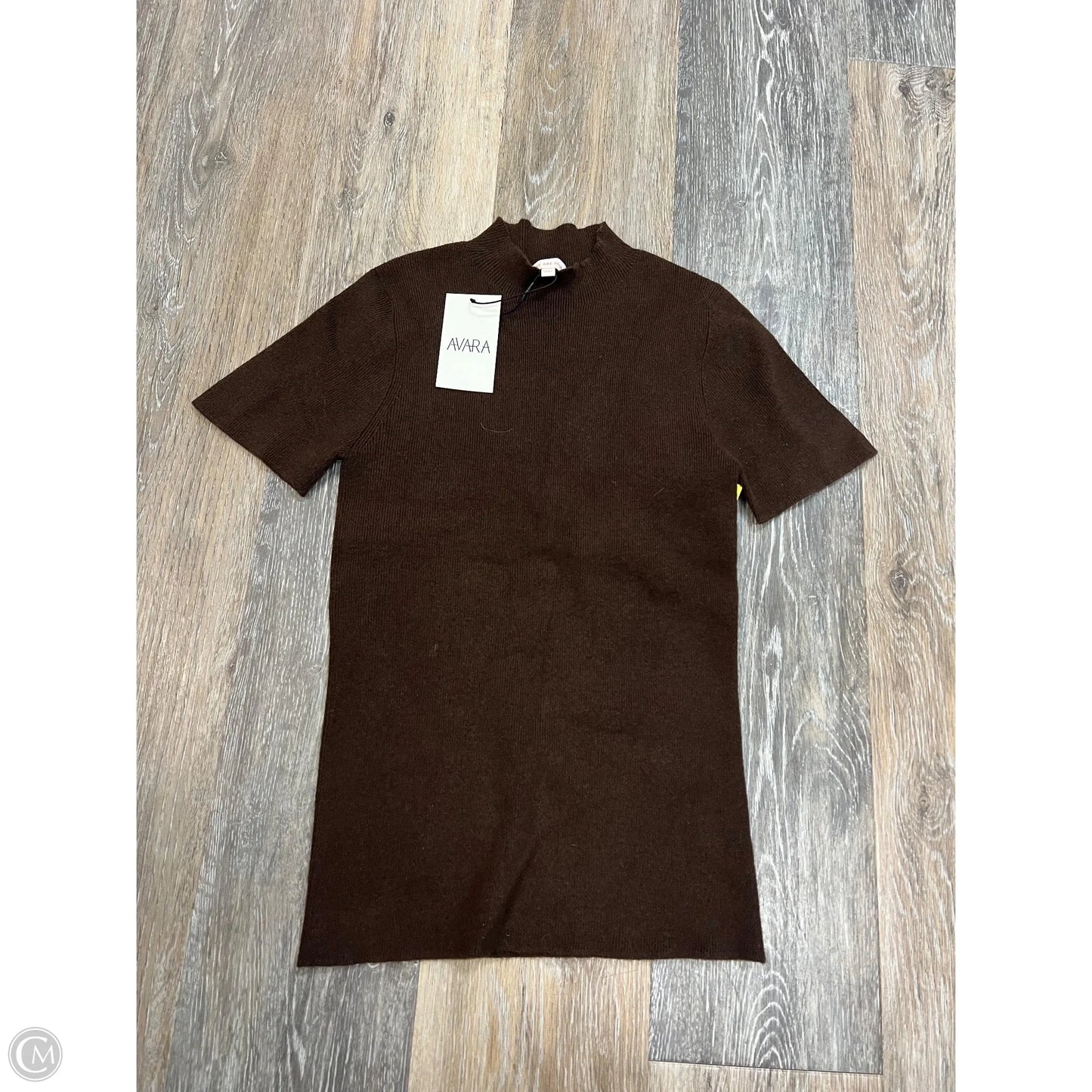 Top Short Sleeve Sweater By Skies Are Blue In Brown, Size: S