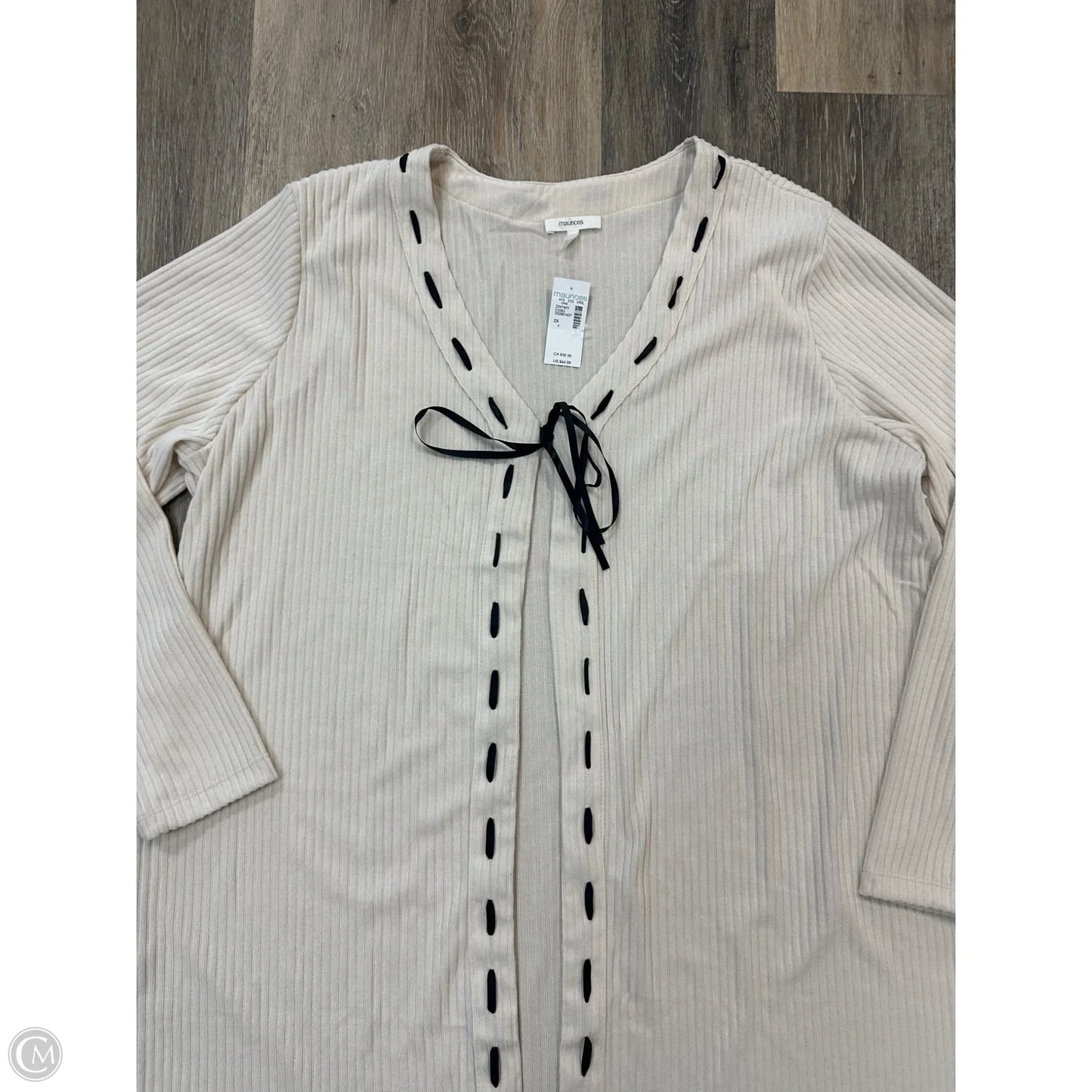 Sweater Cardigan By Maurices In Cream, Size: 2x