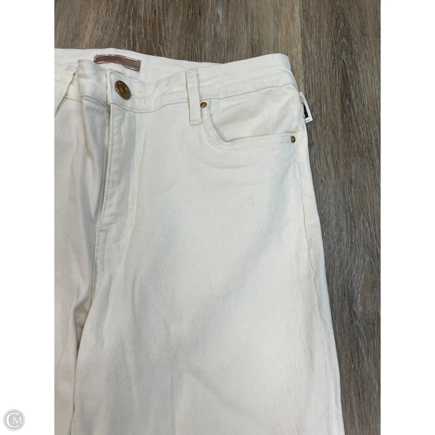 -Jeans Flared By Kut In Cream Denim, Size: 10
