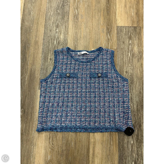 Top Sleeveless By Zara In Multi-colored, Size: L