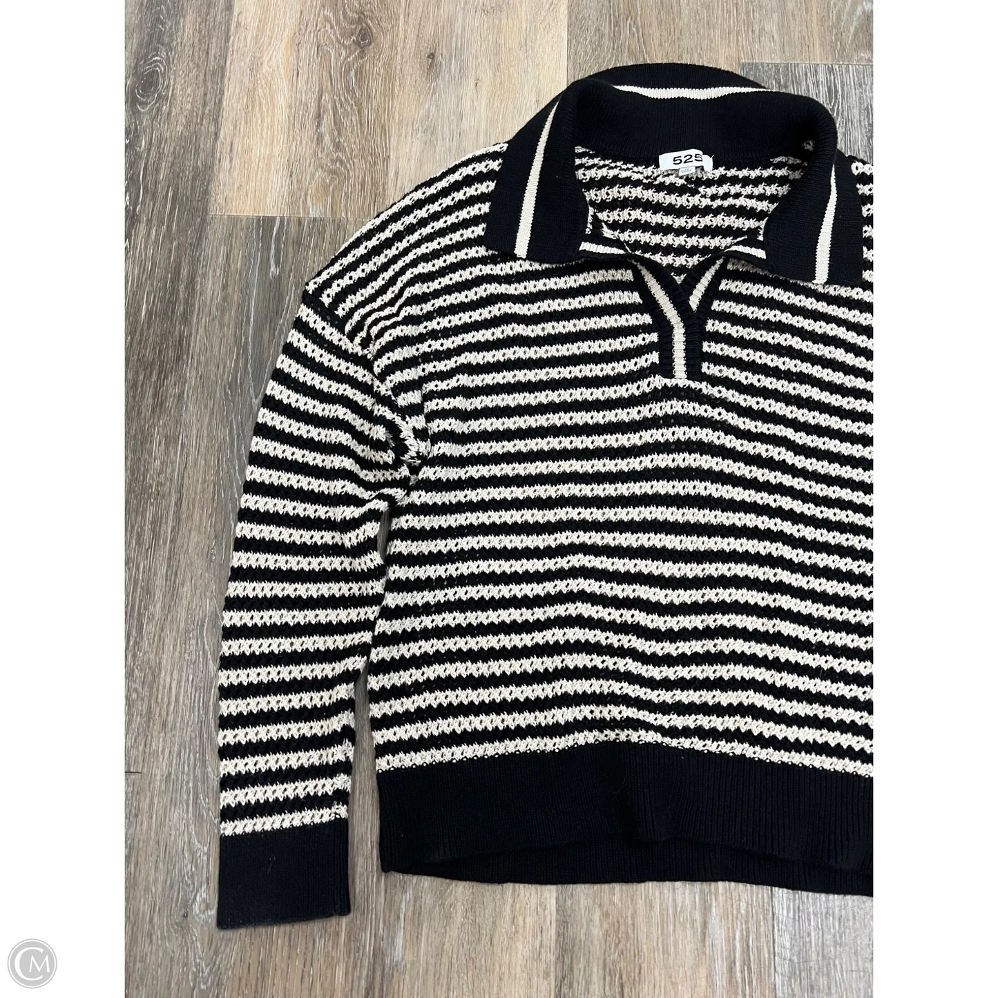 Sweater By 525 In Black & Cream, Size: M