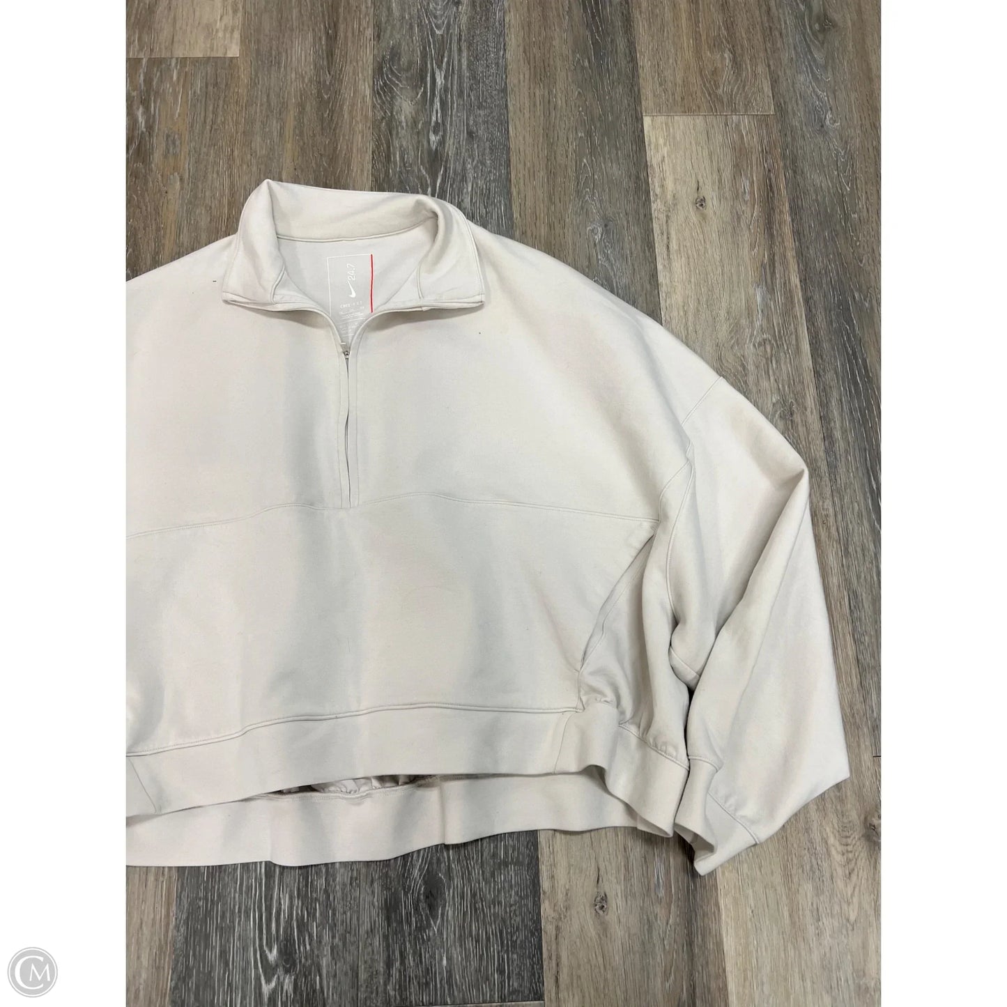 Athletic Sweatshirt Collar By Nike Apparel In Cream, Size: Xxl