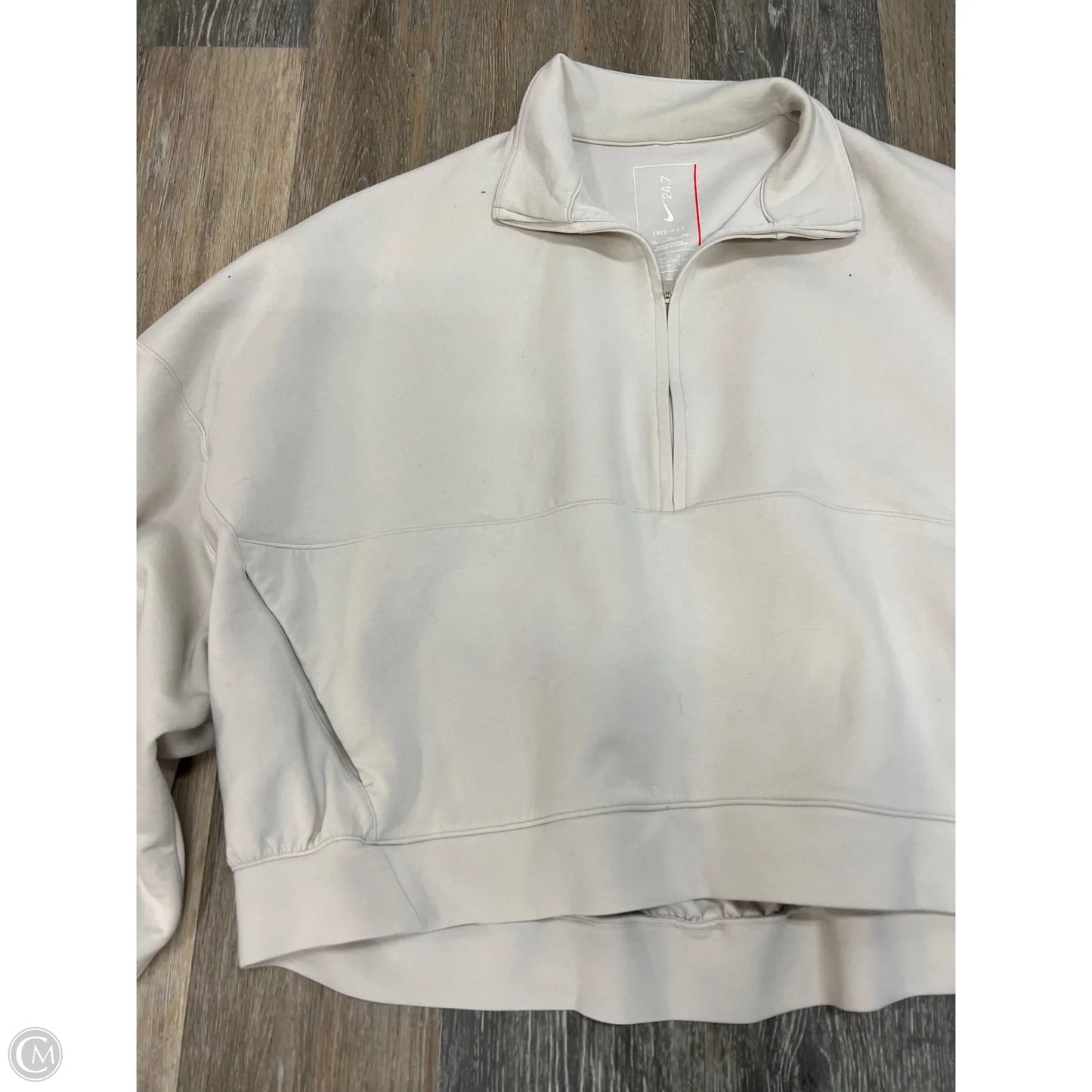 Athletic Sweatshirt Collar By Nike Apparel In Cream, Size: Xxl