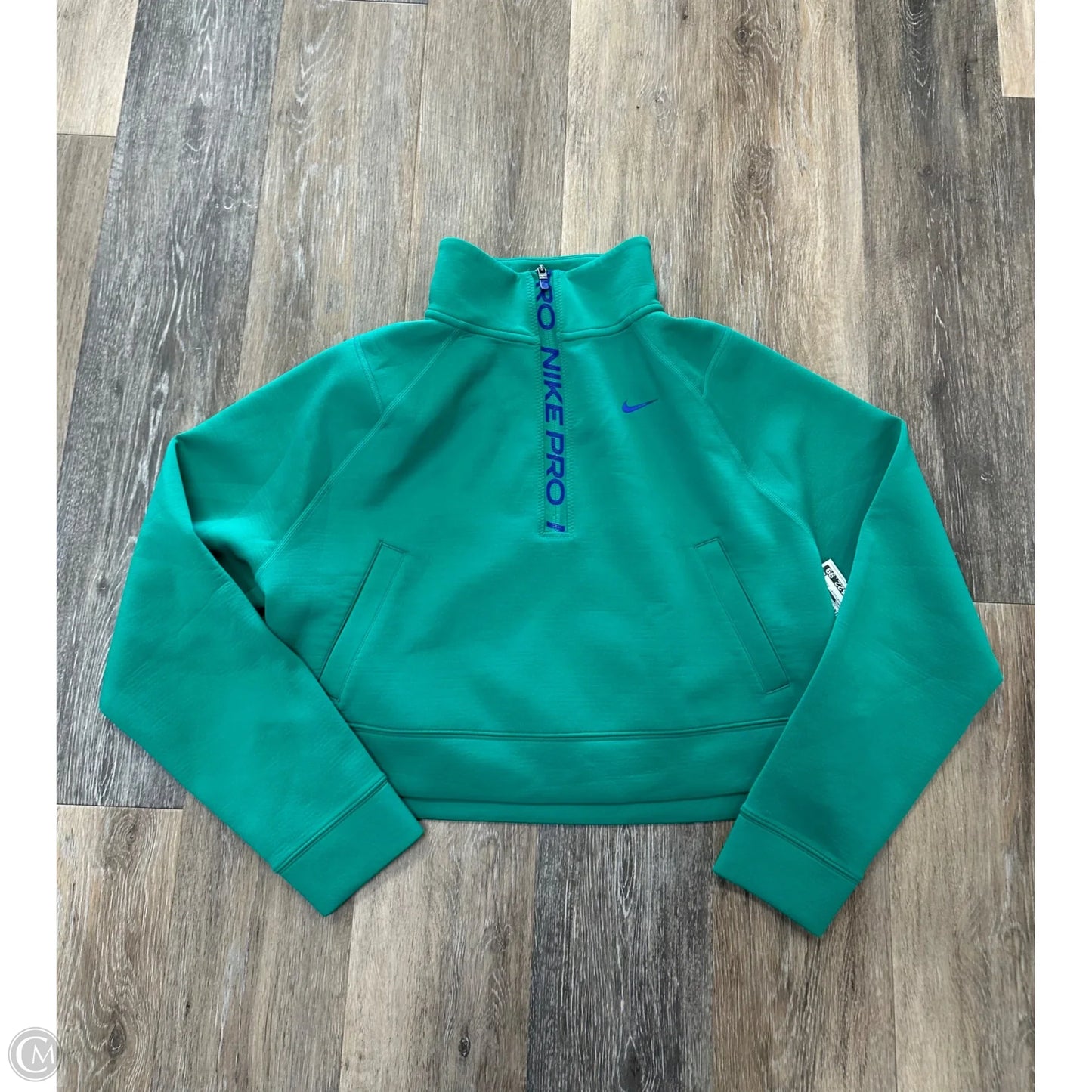 Athletic Sweatshirt Collar By Nike Apparel In Green, Size: S