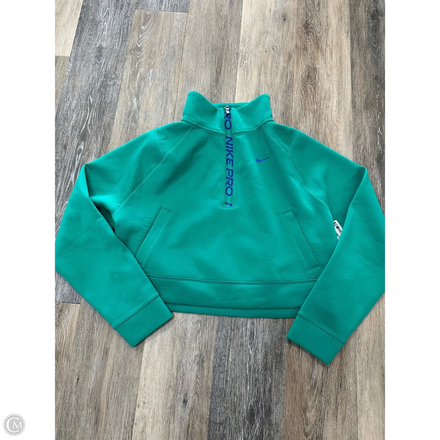Athletic Sweatshirt Collar By Nike Apparel In Green, Size: S