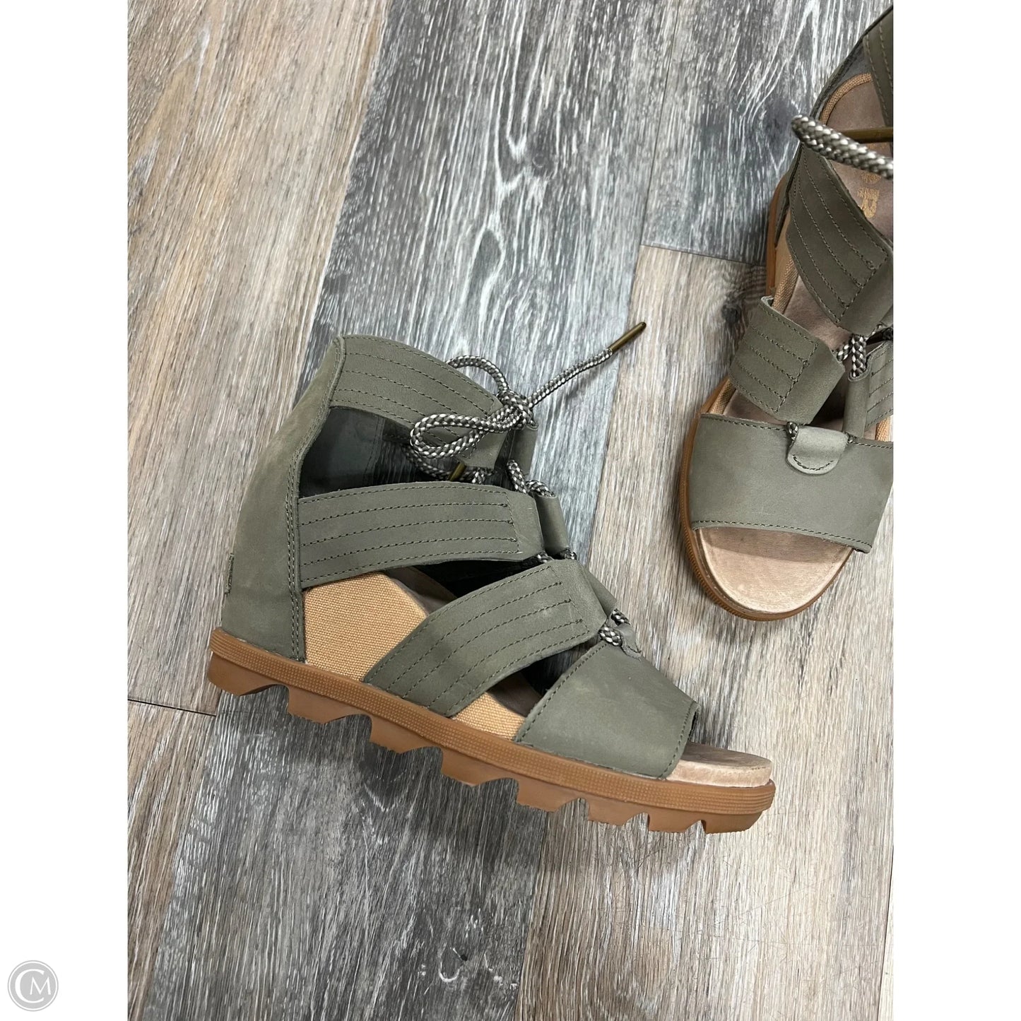 Sandals Heels Wedge By Sorel In Green, Size: 7