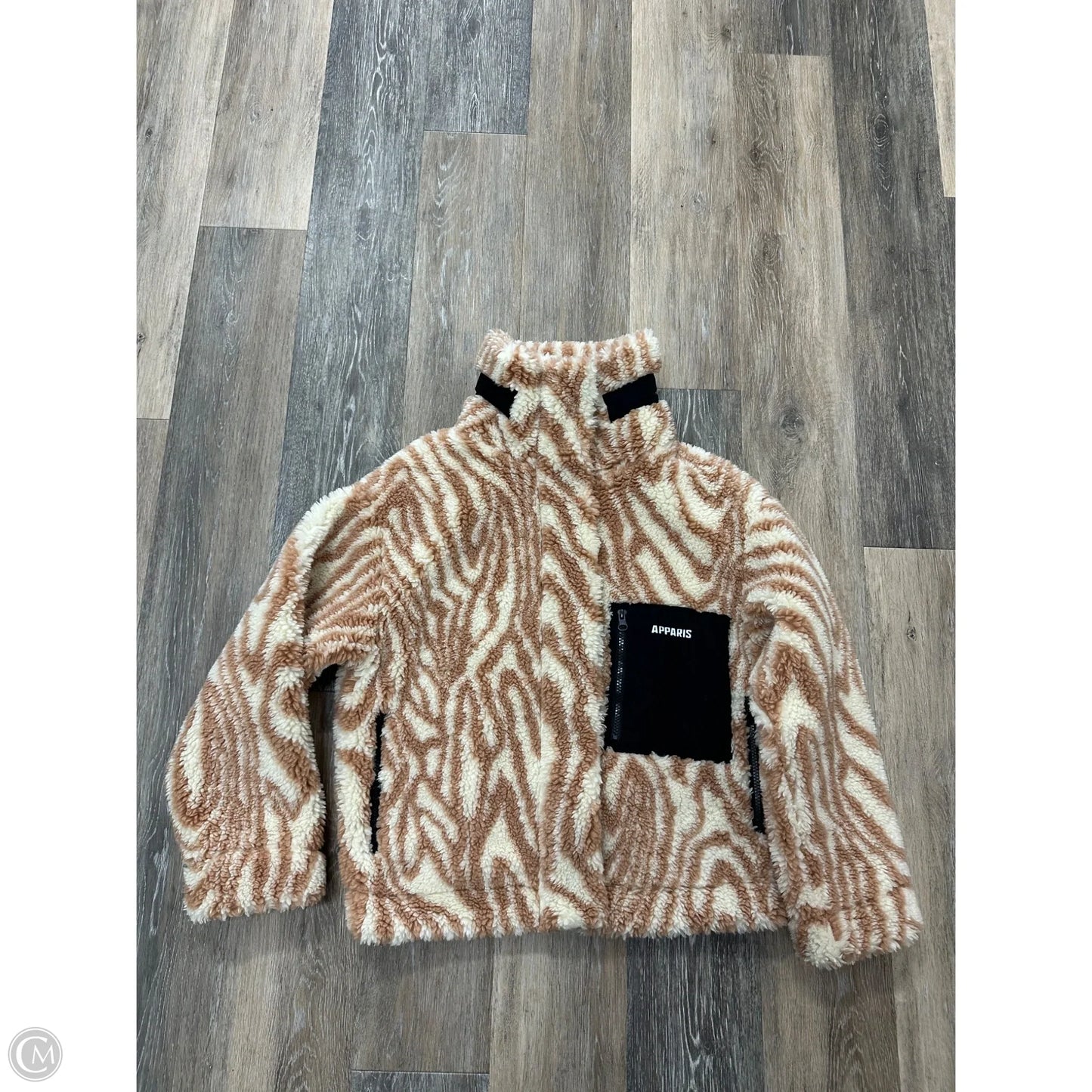 Jacket Faux Fur & Sherpa By Apparis In Tan & White, Size: Xxs