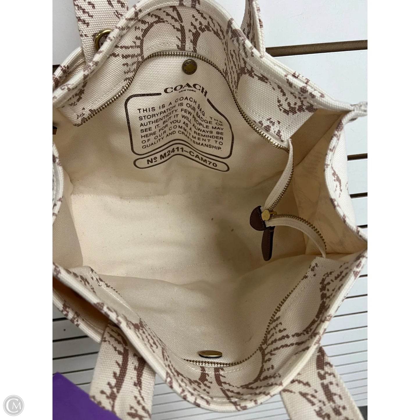 Tote Designer By Coach, Size: Medium