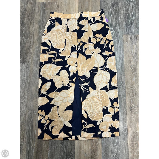 Skirt Midi By Reiss In Blue & Gold, Size: 6