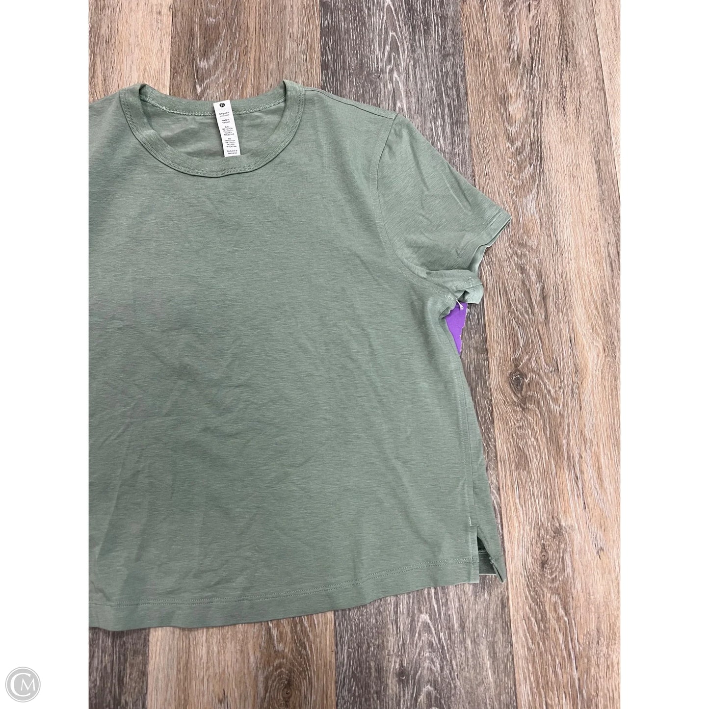 Athletic Top Short Sleeve By Lululemon In Green, Size: 4