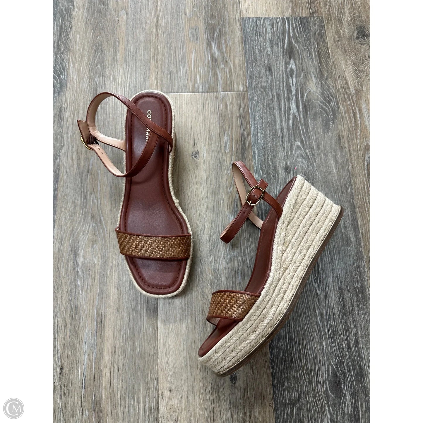 Sandals Heels Wedge By Cole-haan In Brown, Size: 10