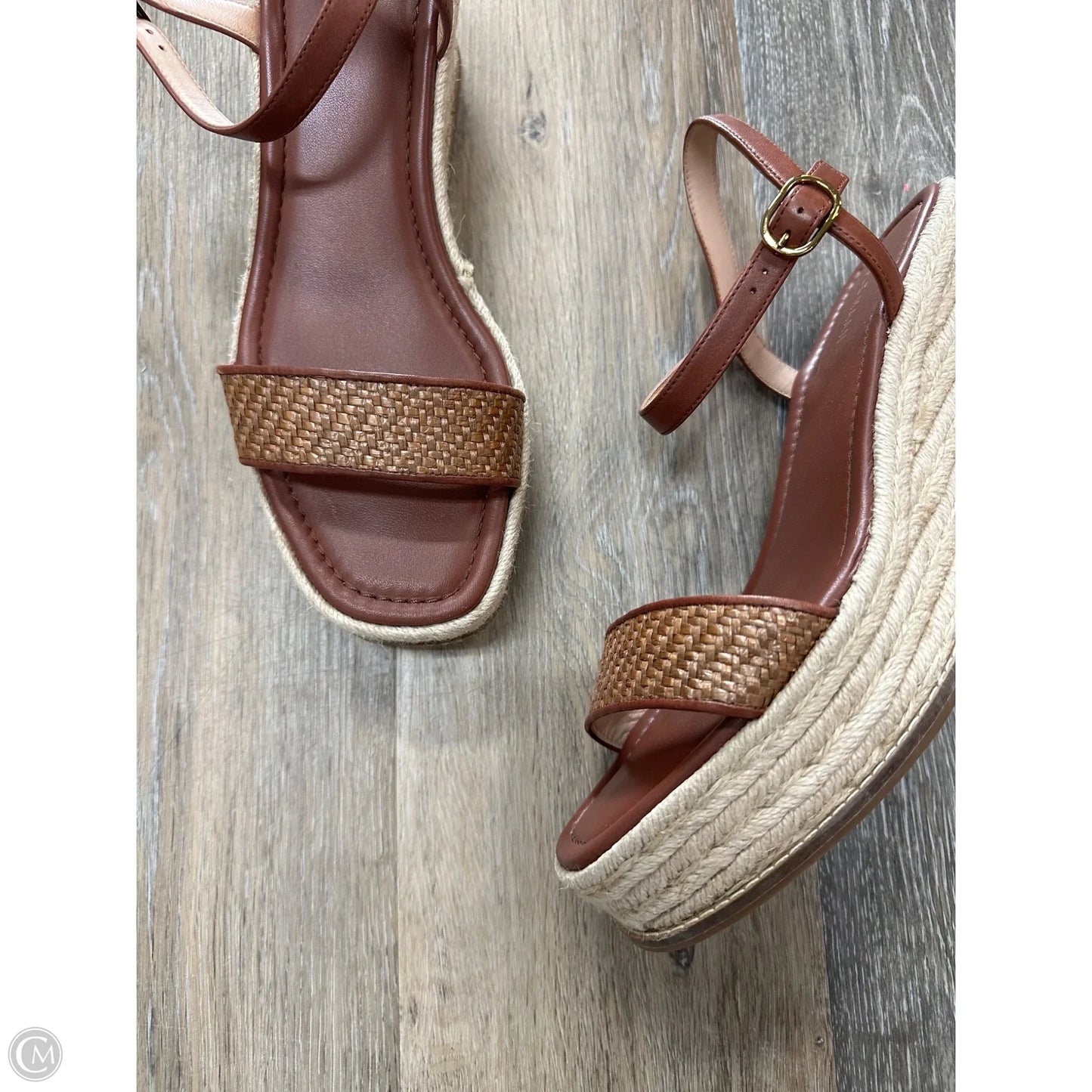 Sandals Heels Wedge By Cole-haan In Brown, Size: 10