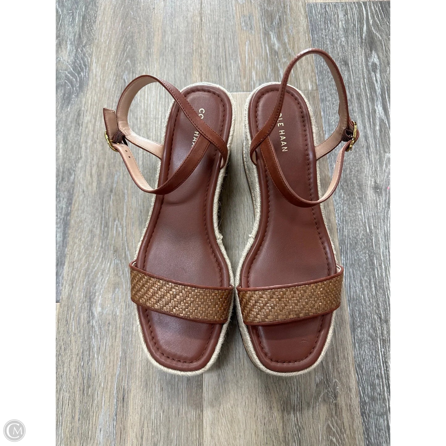 Sandals Heels Wedge By Cole-haan In Brown, Size: 10