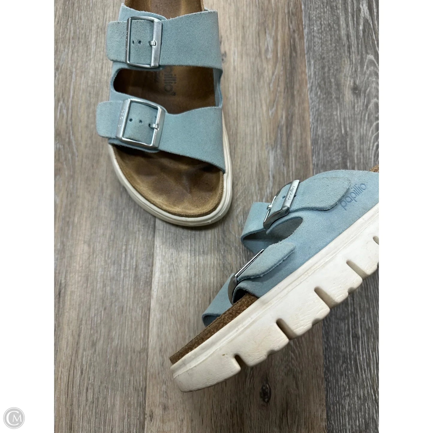 Sandals Heels Platform By Birkenstock In Blue, Size: 7