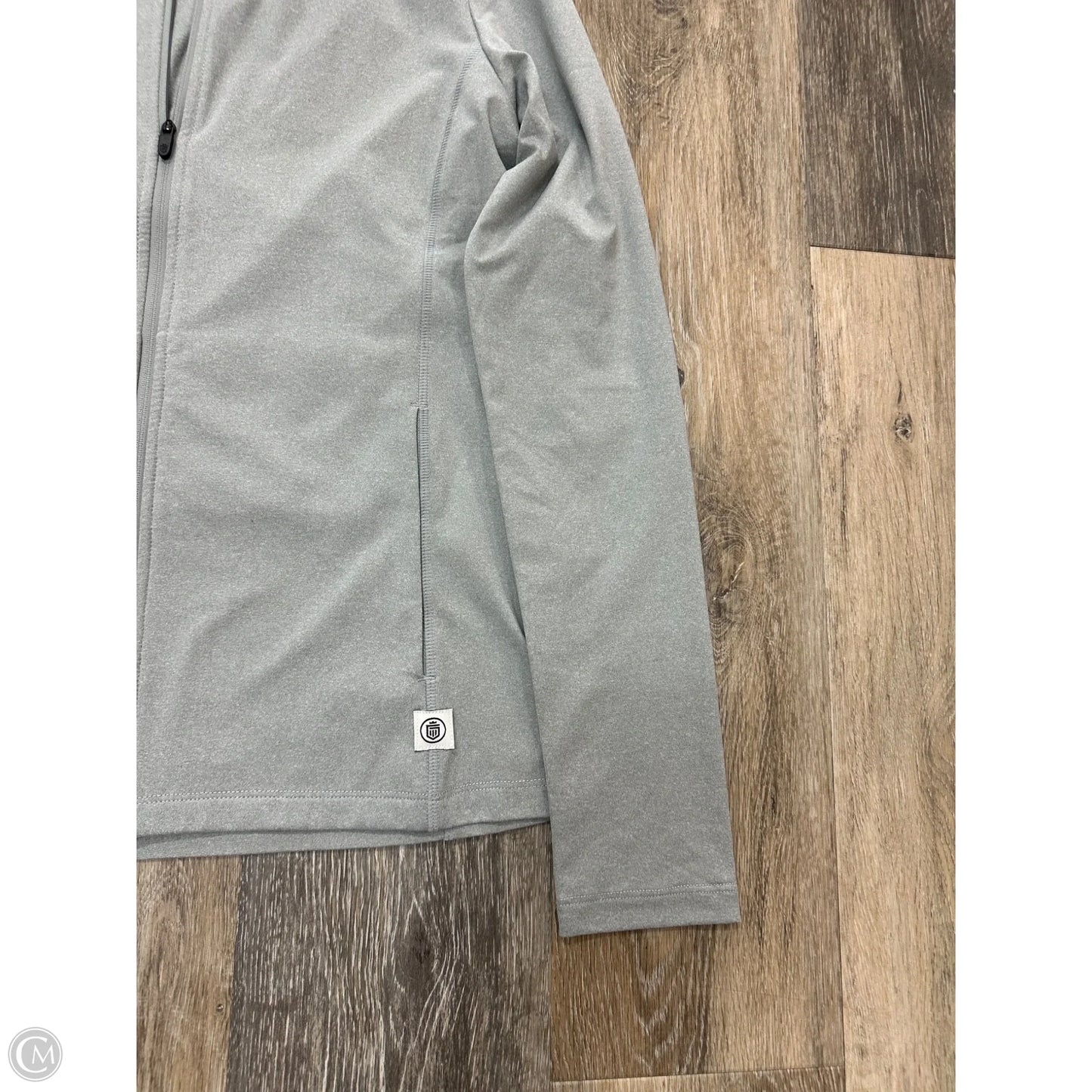 -Athletic Top Long Sleeve Collar By Greatness Wins In Grey, Size: S