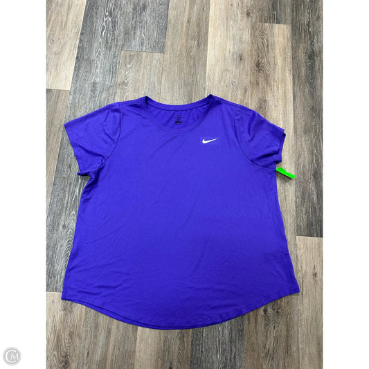 Athletic Top Short Sleeve By Nike Apparel In Purple, Size: 1x