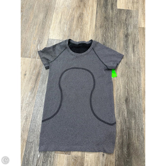 Athletic Top Short Sleeve By Lululemon In Grey, Size: 6