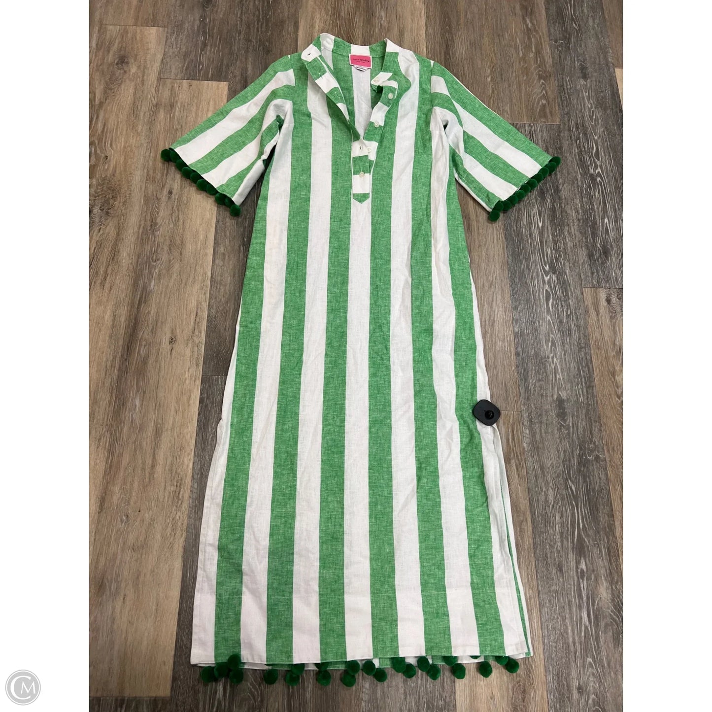 Dress Designer By Kate Spade In Green & White, Size: Xxs
