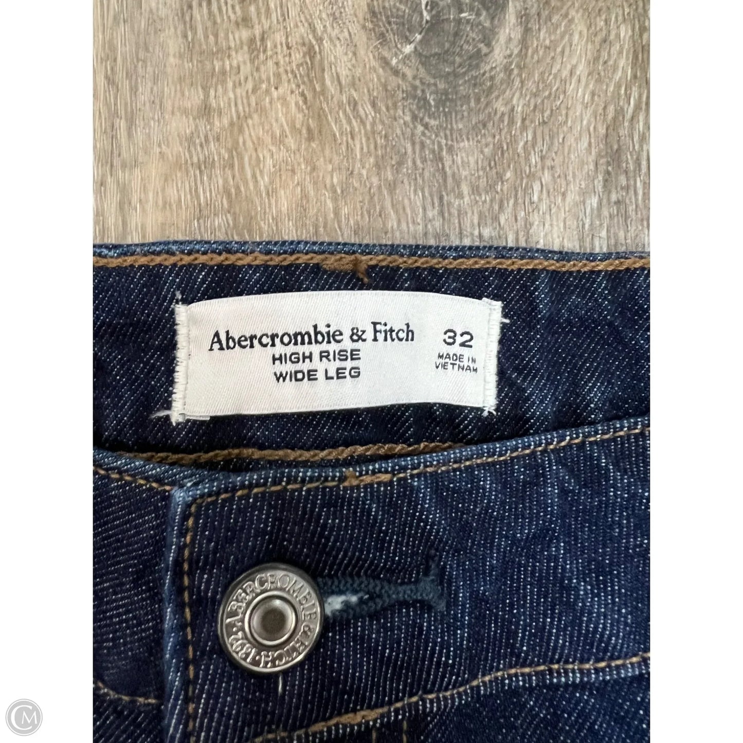 -Jeans Wide Leg By Abercrombie And Fitch In Blue Denim, Size: 14
