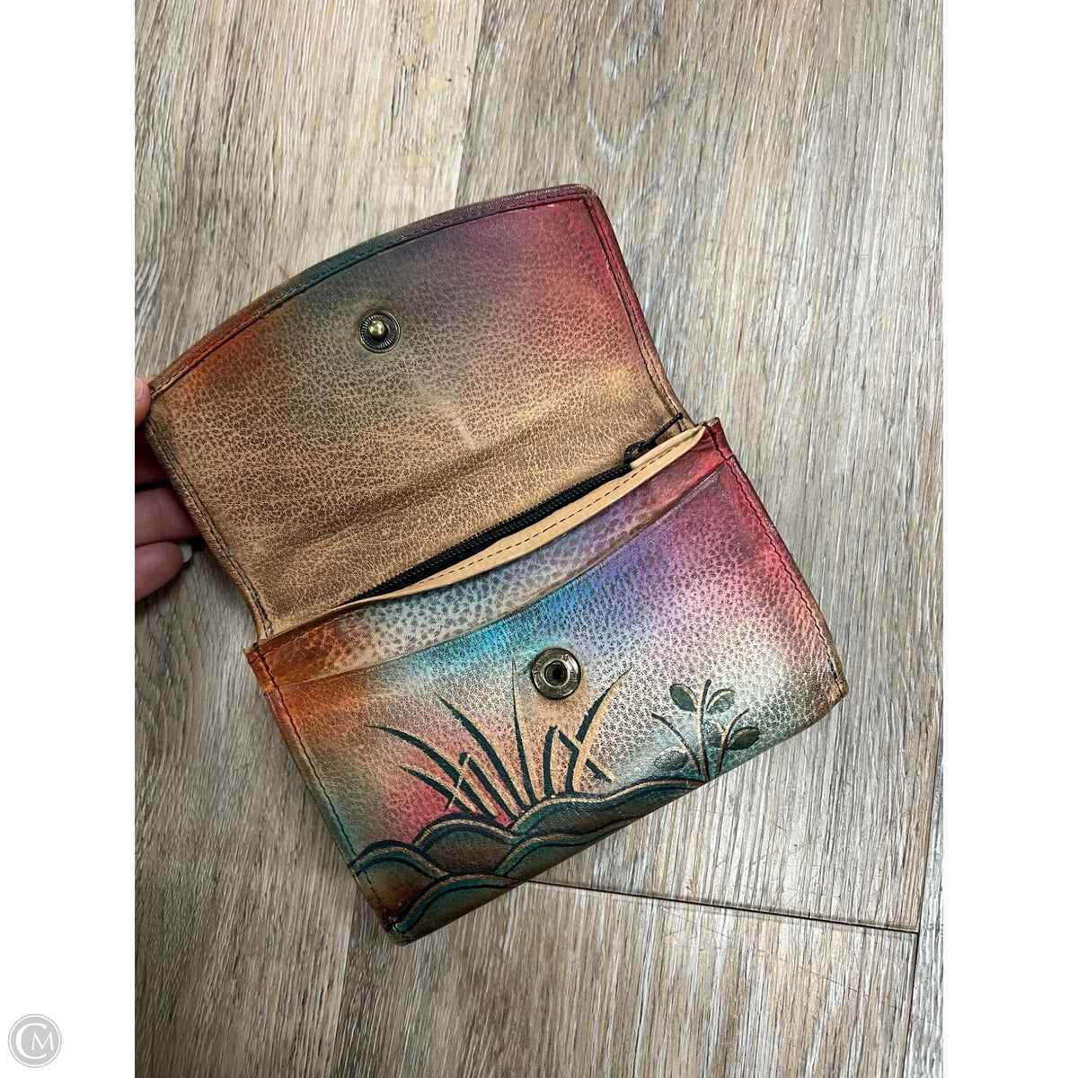 Wallet Leather By Anuschka, Size: Small