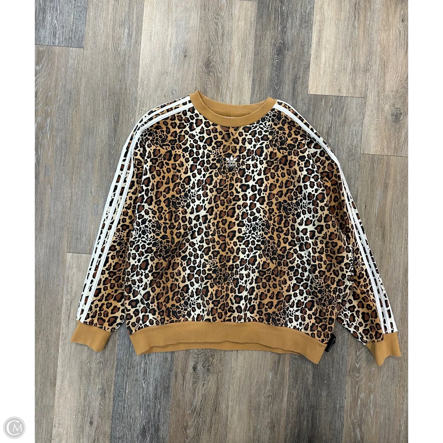 Athletic Sweatshirt Crewneck By Adidas In Animal Print, Size: Xs