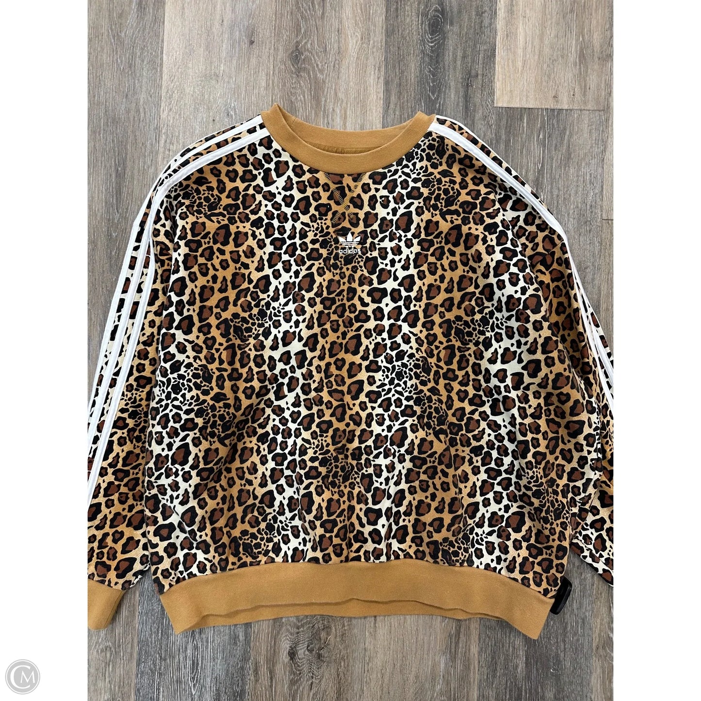 Athletic Sweatshirt Crewneck By Adidas In Animal Print, Size: Xs