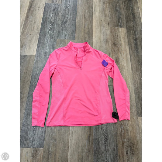 Athletic Top Long Sleeve Collar By Peter Millar In Pink, Size: S