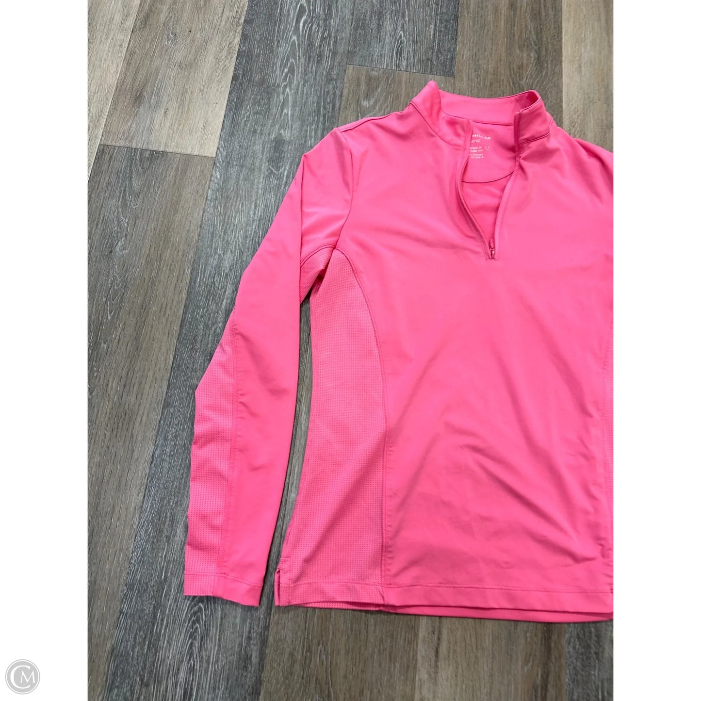 Athletic Top Long Sleeve Collar By Peter Millar In Pink, Size: S