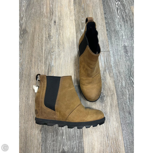 Boots Ankle Heels By Sorel In Tan, Size: 8