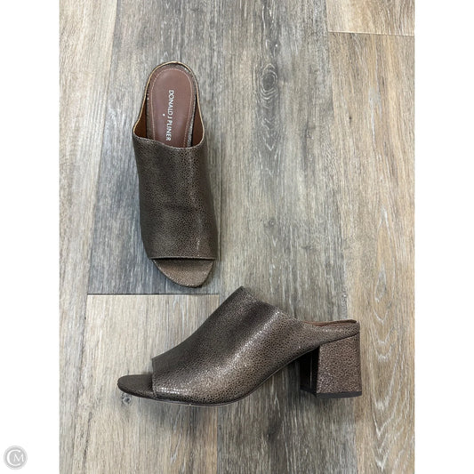 Sandals Heels Block By Donald Pliner In Bronze, Size: 8.5