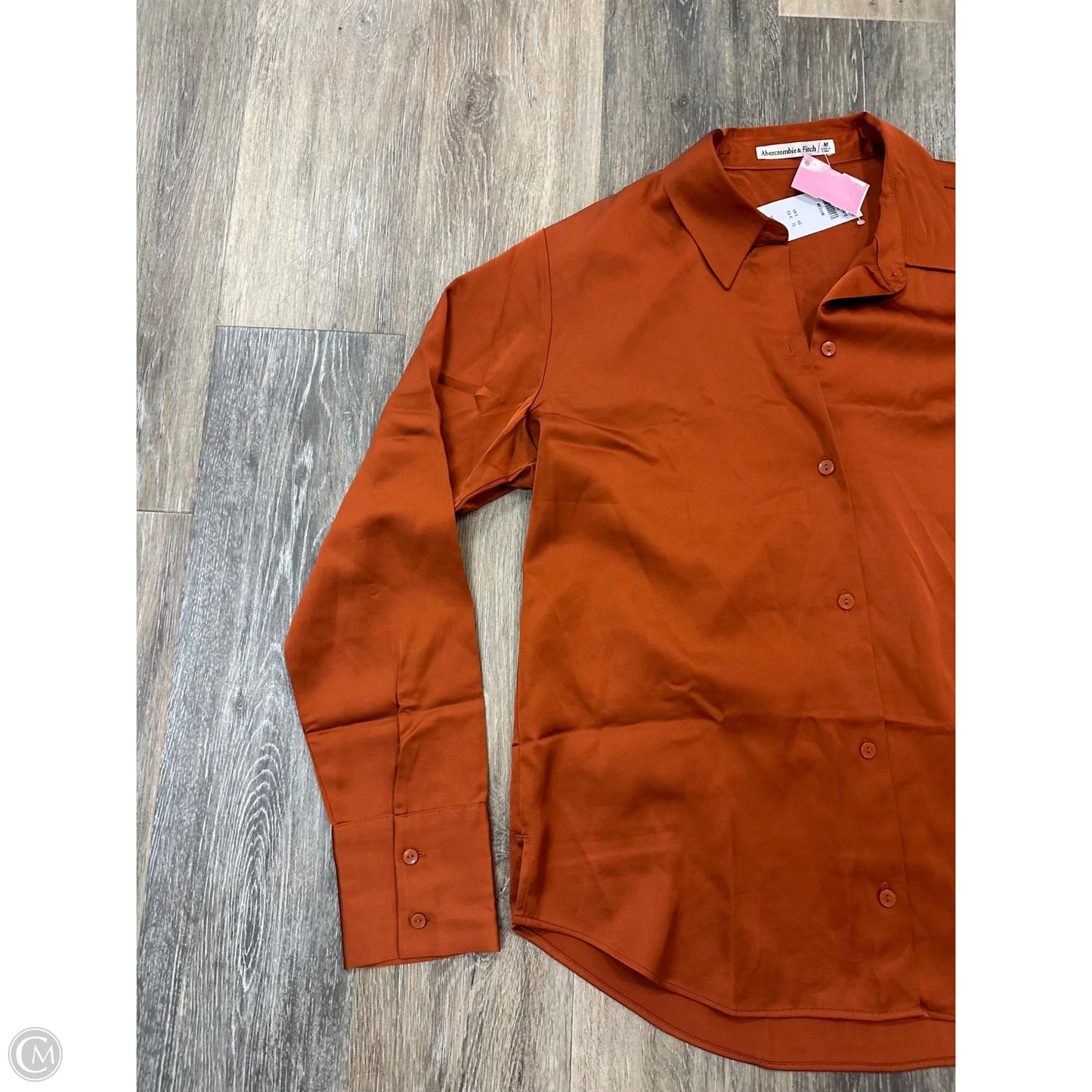 Blouse Long Sleeve By Abercrombie And Fitch In Orange, Size: M
