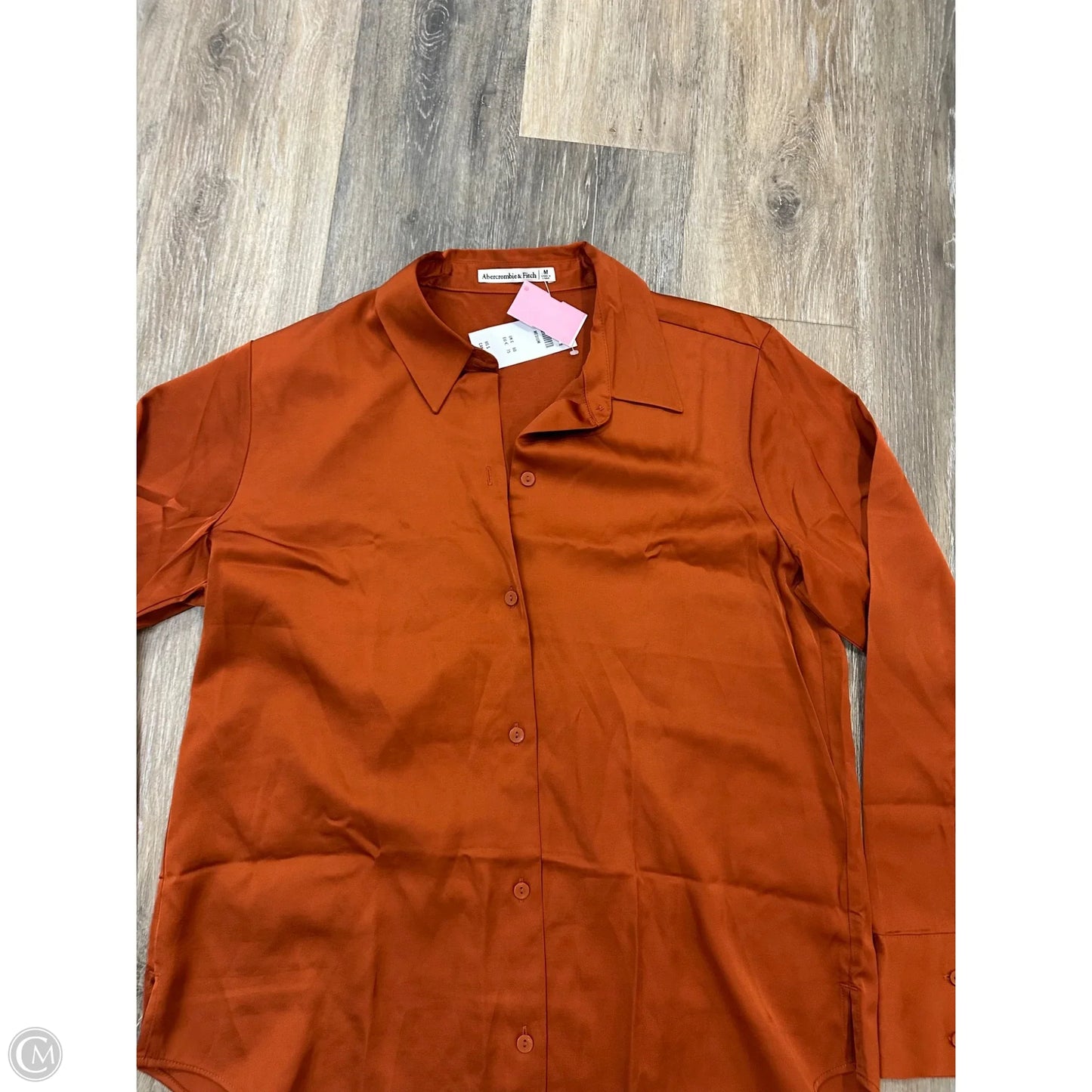 Blouse Long Sleeve By Abercrombie And Fitch In Orange, Size: M