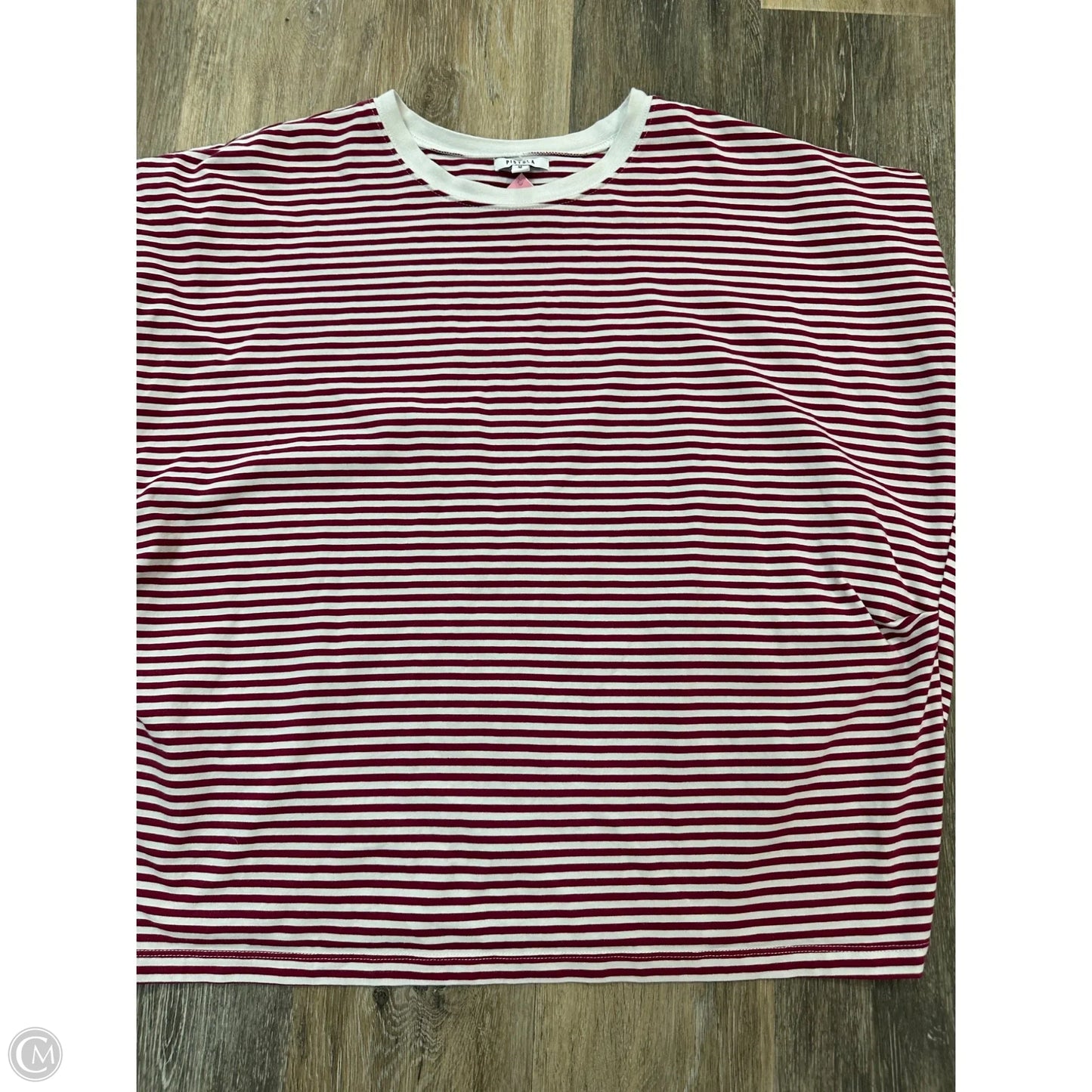 Blouse Short Sleeve By Pistola In Red & White, Size: M