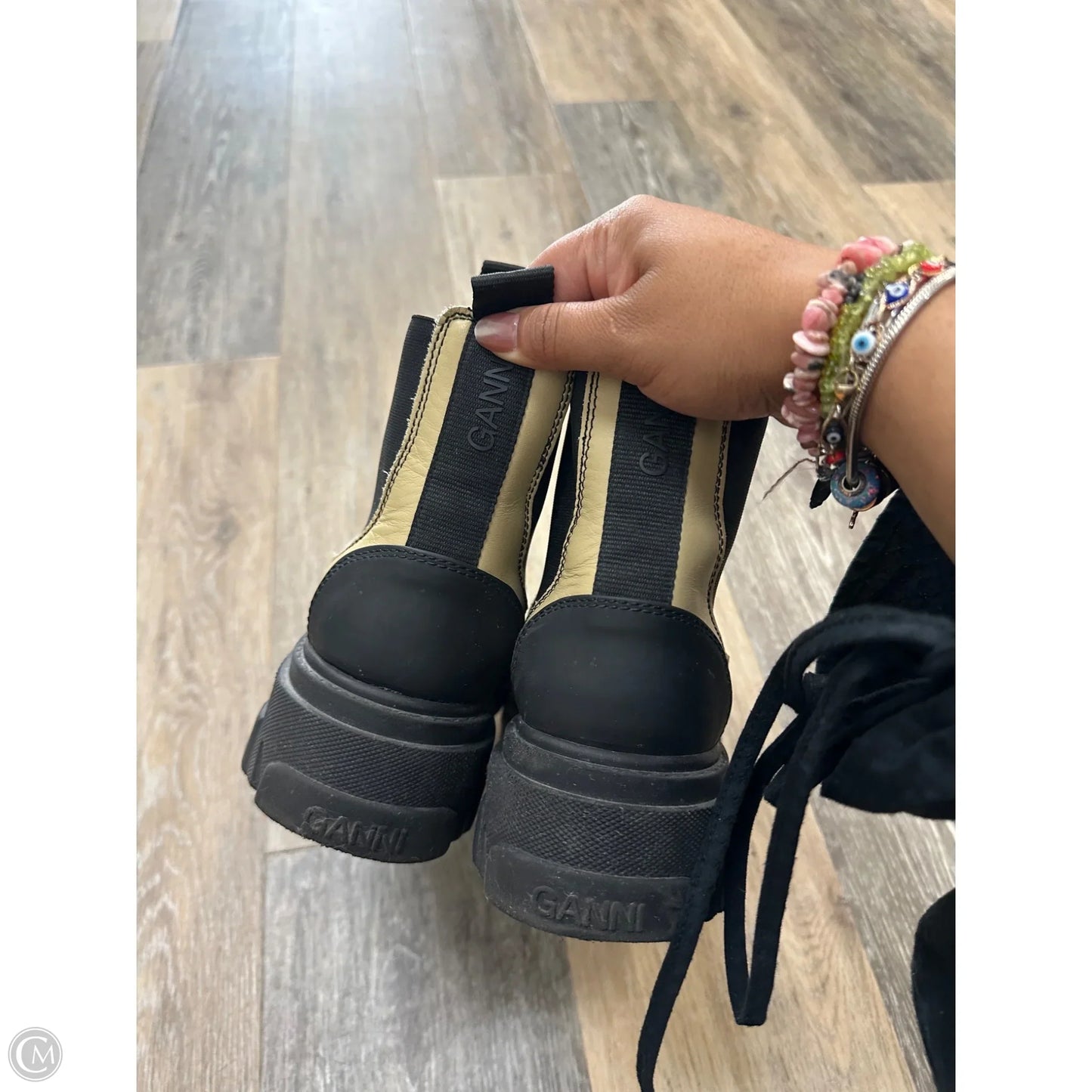 Boots Combat By Ganni In Cream, Size: 8