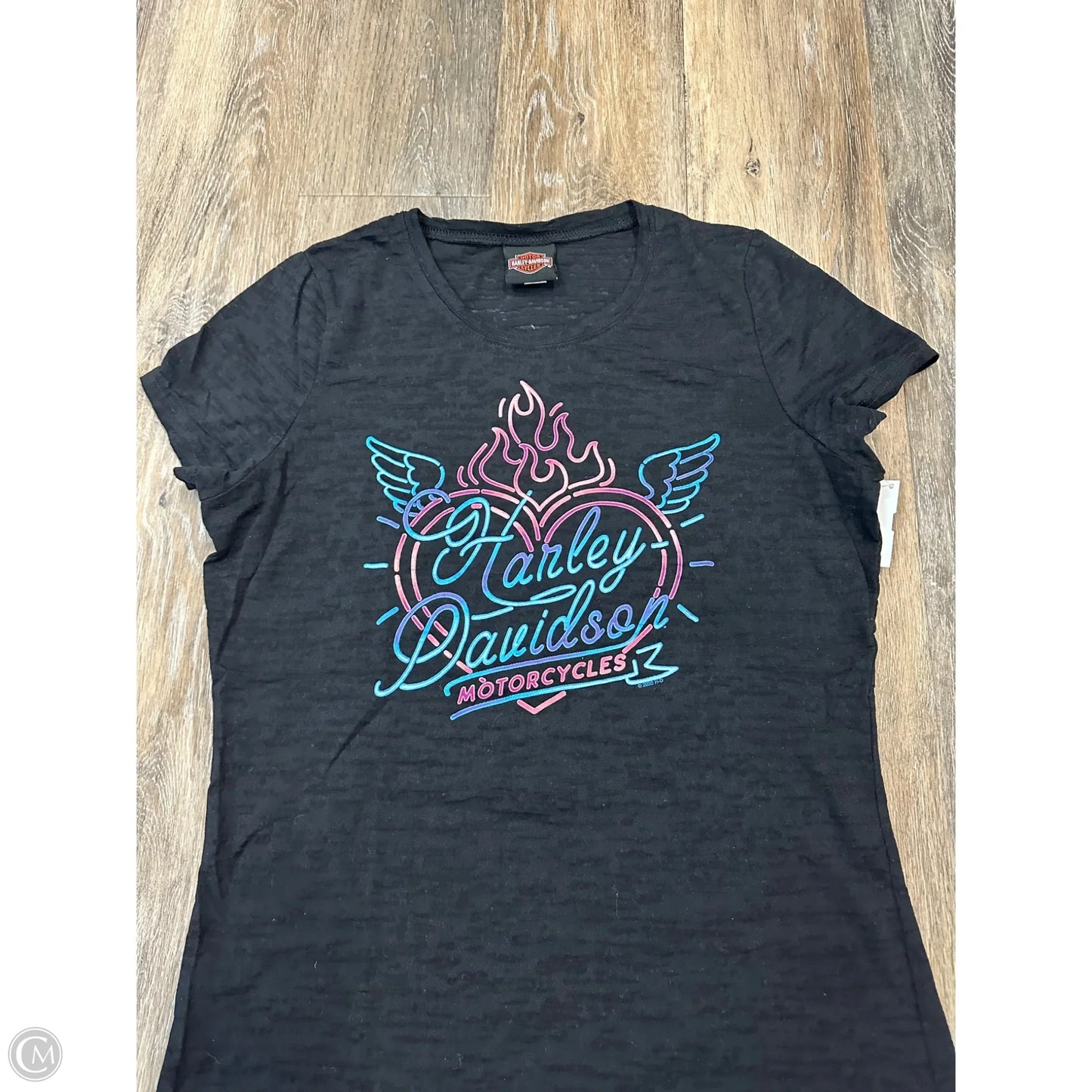 Top Short Sleeve By Harley Davidson In Black, Size: L