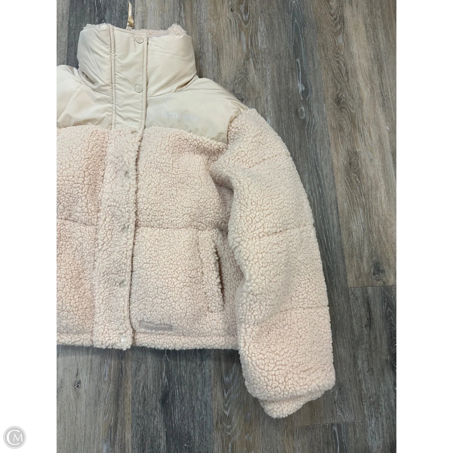 Coat Puffer & Quilted By Sixth June In Cream, Size: M